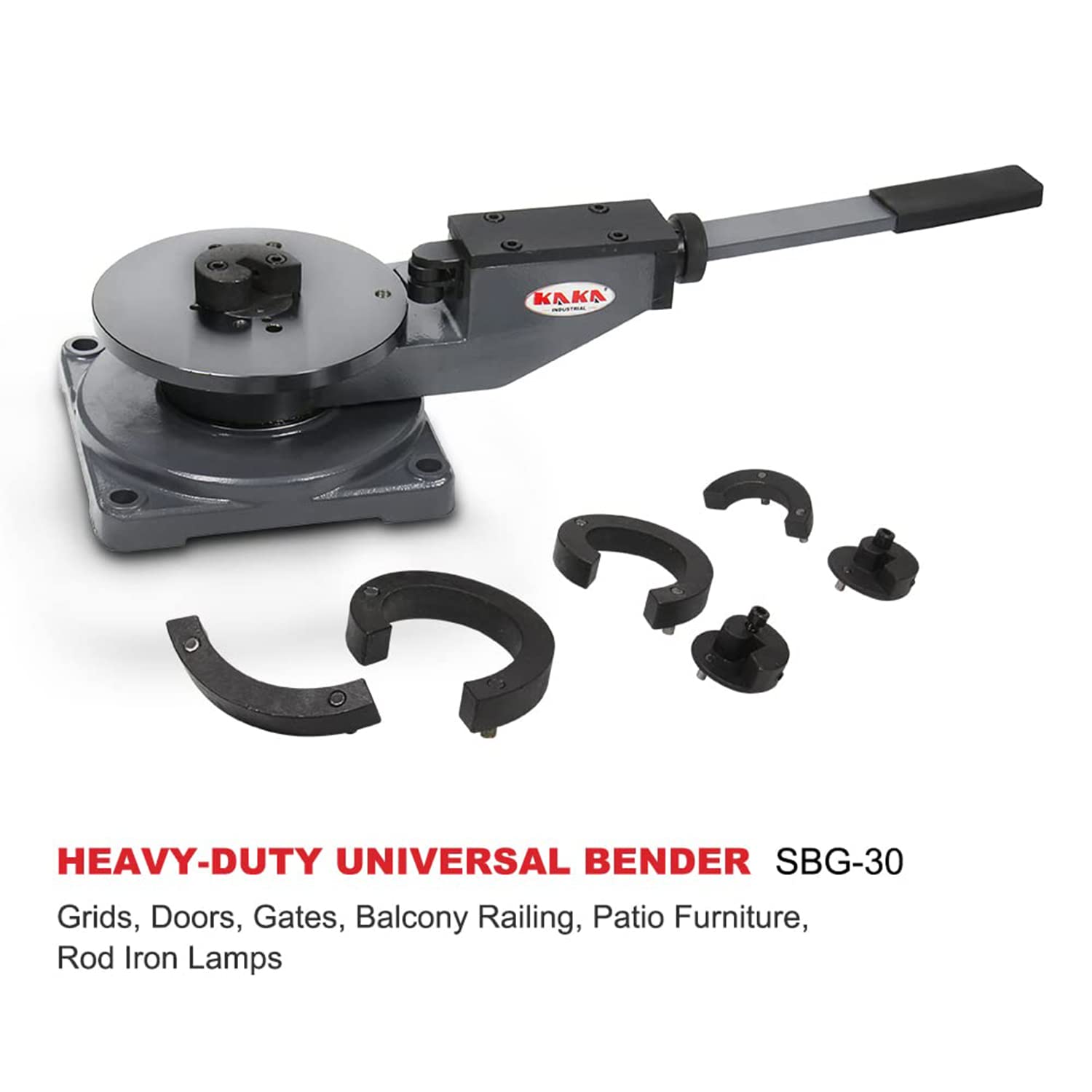 KAKA INDUSTRIAL SBG-30 Universal Bender, High Precision Metal Bender for Steel, Brass, Copper and aluminum, Cast-Iron Steel Frame Scroll Bender with 3 Metal Scroll Bender