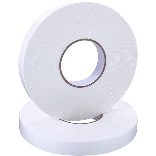 2 rollos de cinta de doble cara blanca de espuma de polietileno, cinta adhesiva de montaje suave