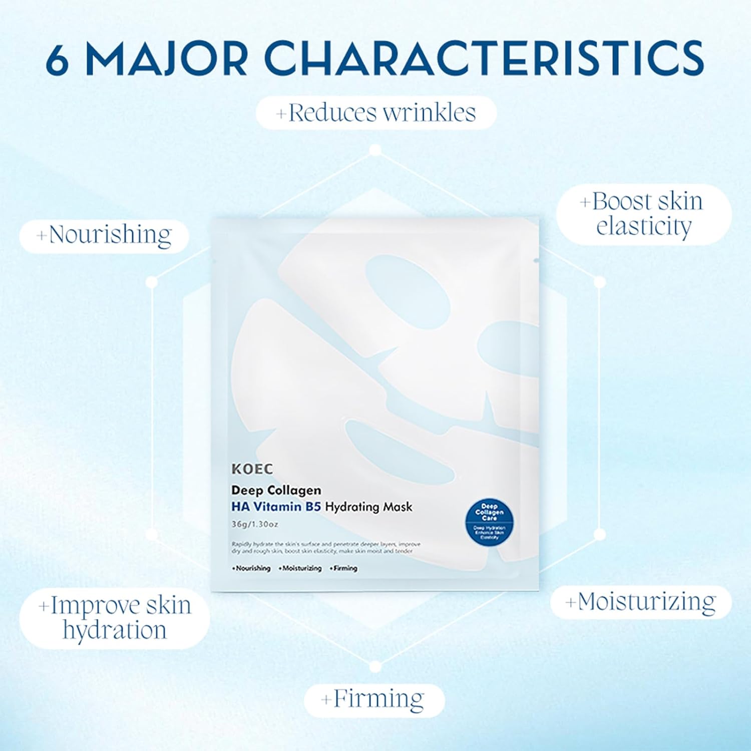 Collagen Face Mask, Bio-Collagen Deep Hydrating Overnight Mask with Hyaluronic Acid, Anti Wrinkle Lifting Mask for All Skin Types, Anti Aging Facial Mask,Pore-Minimizing,Firming&Elasticity - Image 8