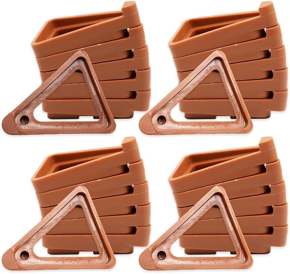 EASYKEENECOM 48 PCS Maceta Triangular,Pies De Maceta De Plástico, Elevadores Triangulares para Macetas para Patas De Maceta, Pies, Soporte para Plantas para Exteriores E Interiores (Naranja)
