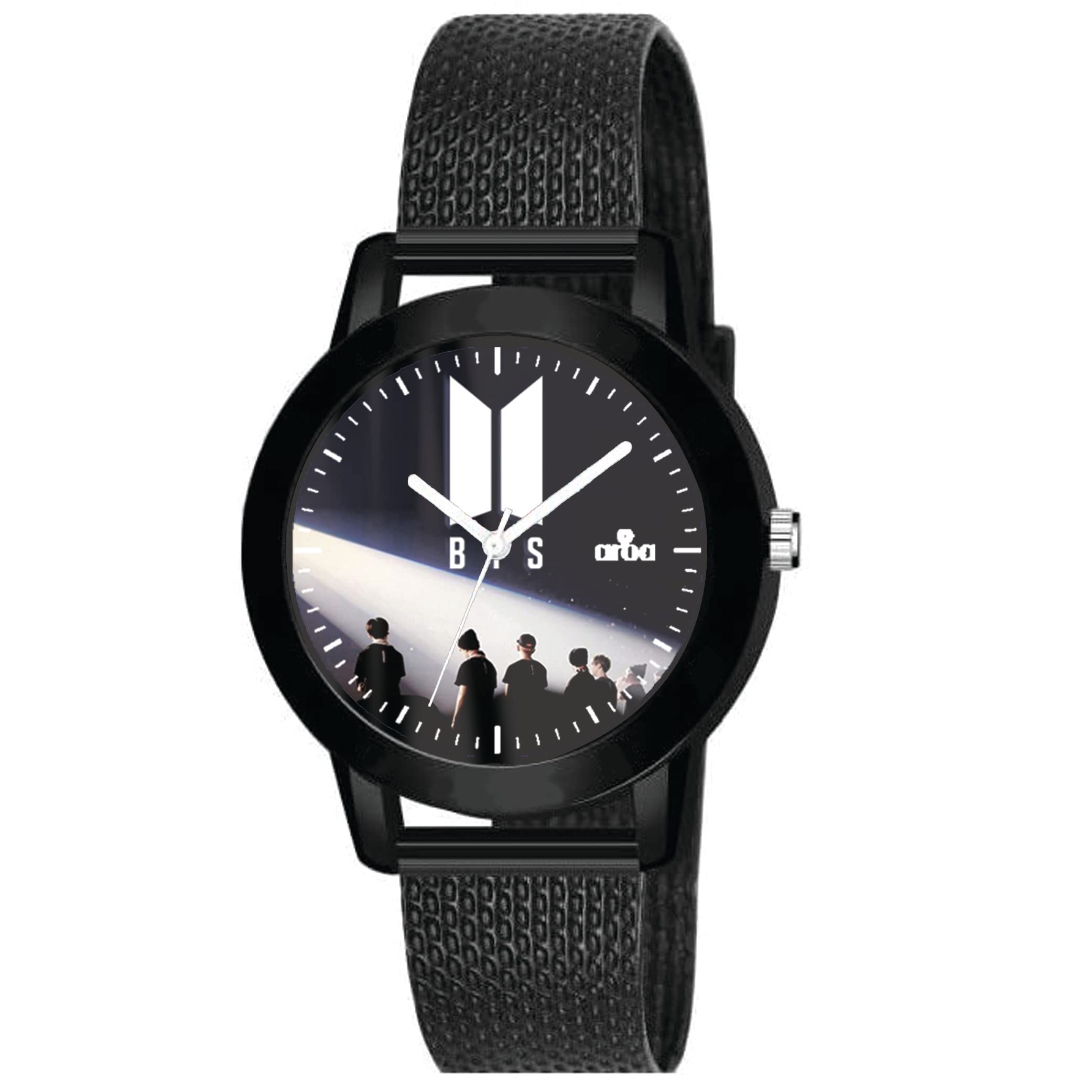 AROA Watch for Womens with BTS Bangtan Boys Model : 300 in Black Metal Type Rubber Analog Watch Black Dial for Women Stylish Watch for Girls (B0C2HK9DRD) Amazon Price History, Amazon Price Tracker
