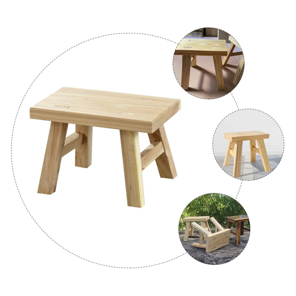 Holztrittschemel für Kinder mit Glatten Kanten und Portabel für Klassisches Zimmer oder Schlafzimmer Stabiler und Langlebiger Kleiner Holzhocker