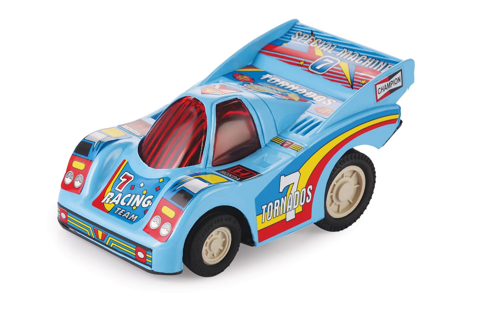 Shinsei Champion Racer Car Maintenance Free Pullback Spring Action Race Toy Gift for Boys 3+ Years. Strong ABS Plastic, NO Sharp Edges, BIS Certified. Pack of 1, Color Blue