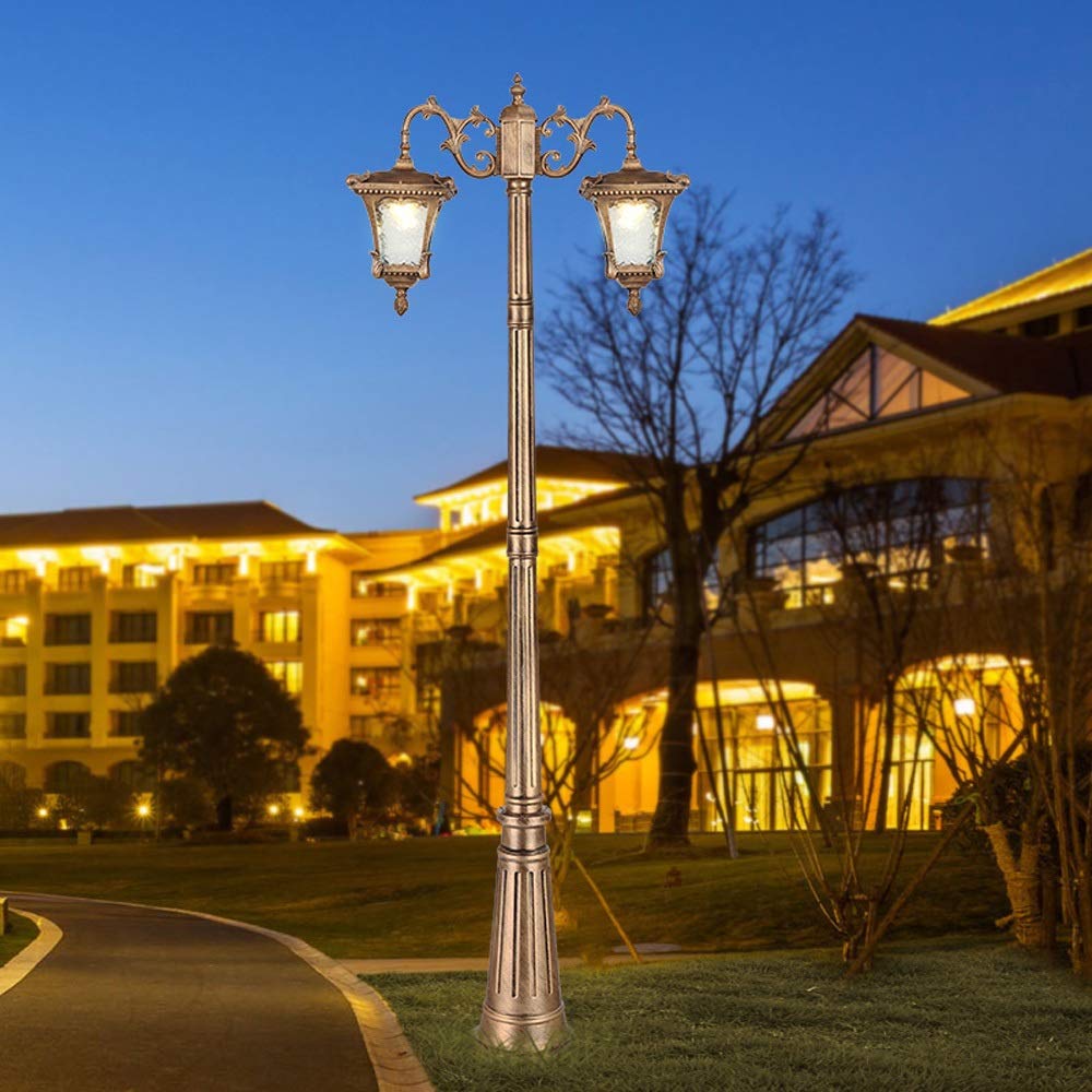 Kreatywna Lampa Zewnętrzna Na Słupie, Wodoodporna, Szklana, Uliczna, Dekoracja Trawnika, Aluminiowa Lampa Na Słupku, Metalowa Ścieżka Ogrodowa, Oświetlenie E27,(Wysokość Szkła)