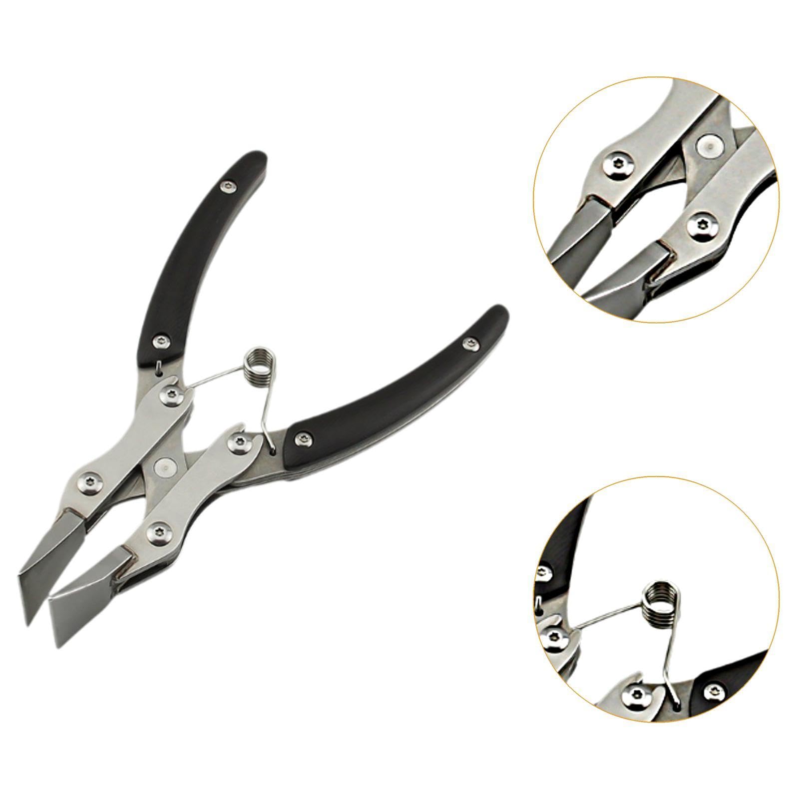Pinzas Planas para Cuero Pinzas de Presión para Cuero Herramienta Portátil para Artesanía Pinza de Acero Inoxidable con Agarre Antideslizante Adecuada, Mandíbula Máxima de 11 Mm