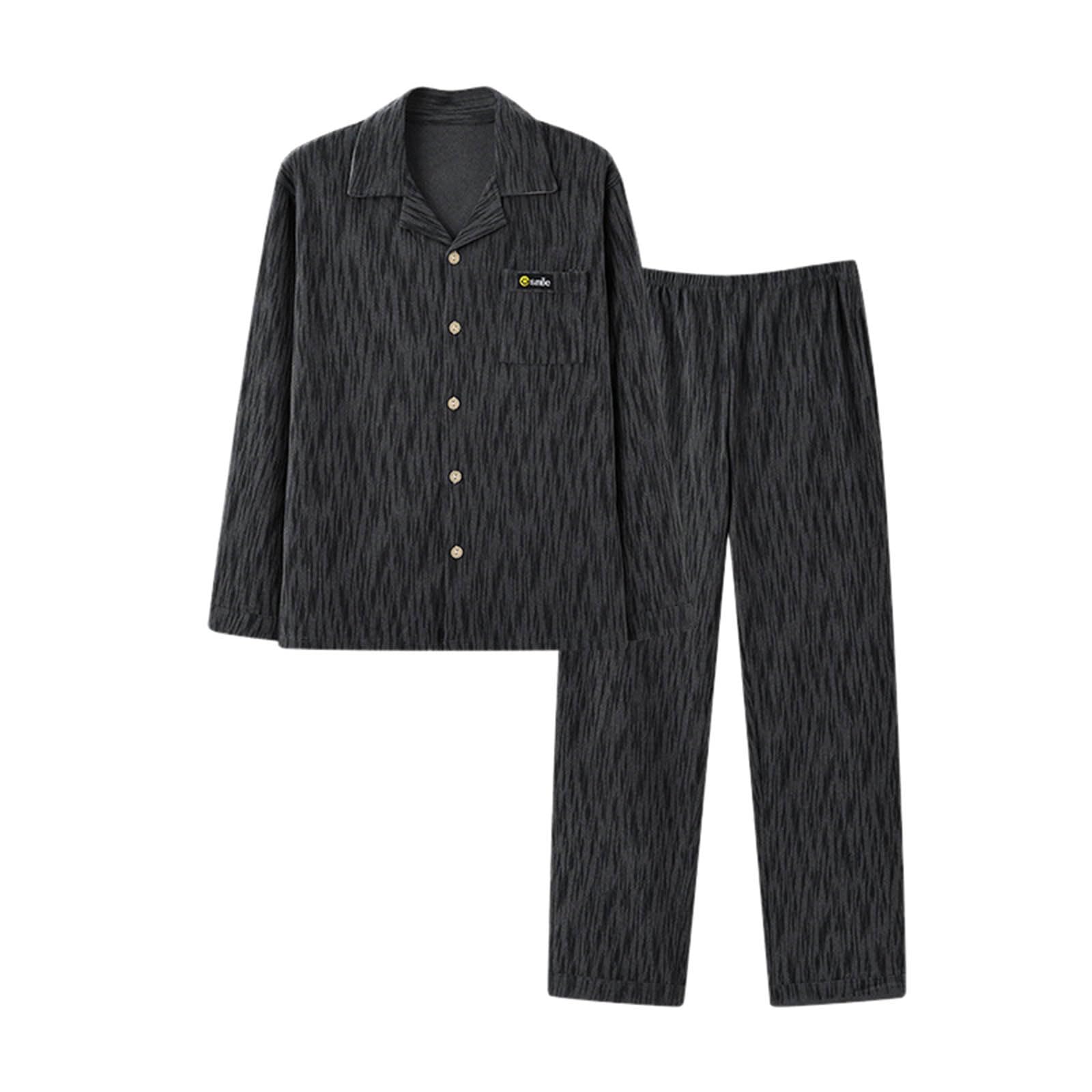Genérico Pijama Hombre Otoño Invierno Terciopelo Alemán Manga Larga Conjunto Hogar Delgado Forro