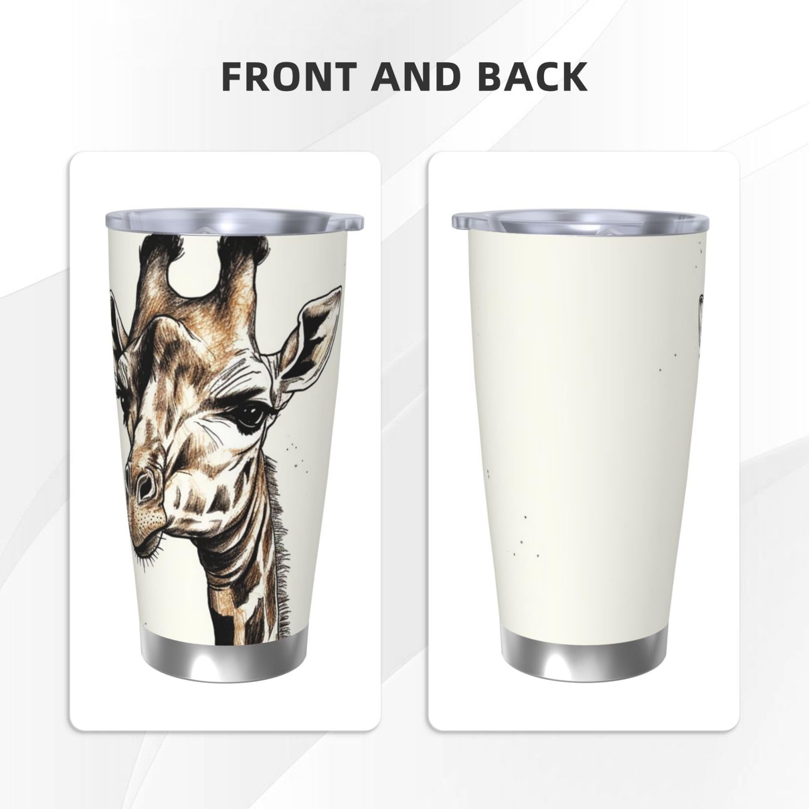 Thermobecher Mit Giraffen-Design 500ml - Isolierbecher Für Heiße & Kalte Getränke