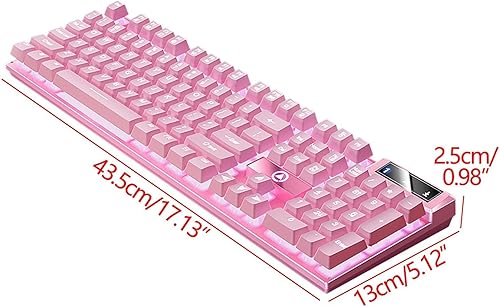 Miniatura 2 de Teclado mecánico flotante con cable RGB retroiluminado para juegos, USB, portátil, regalos de cumpleaños geniales para hombres y mujeres (B)