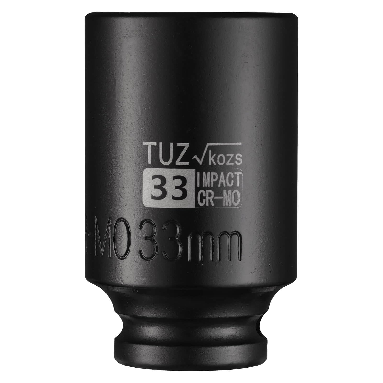 TUZkozs 1/2 Inch Drive 33mm Deep Metric Impact Socket,CR-MO,6 Point Radius Corner Design,Square Chamfered Opening,Axle Nut Impact Grade Socket for