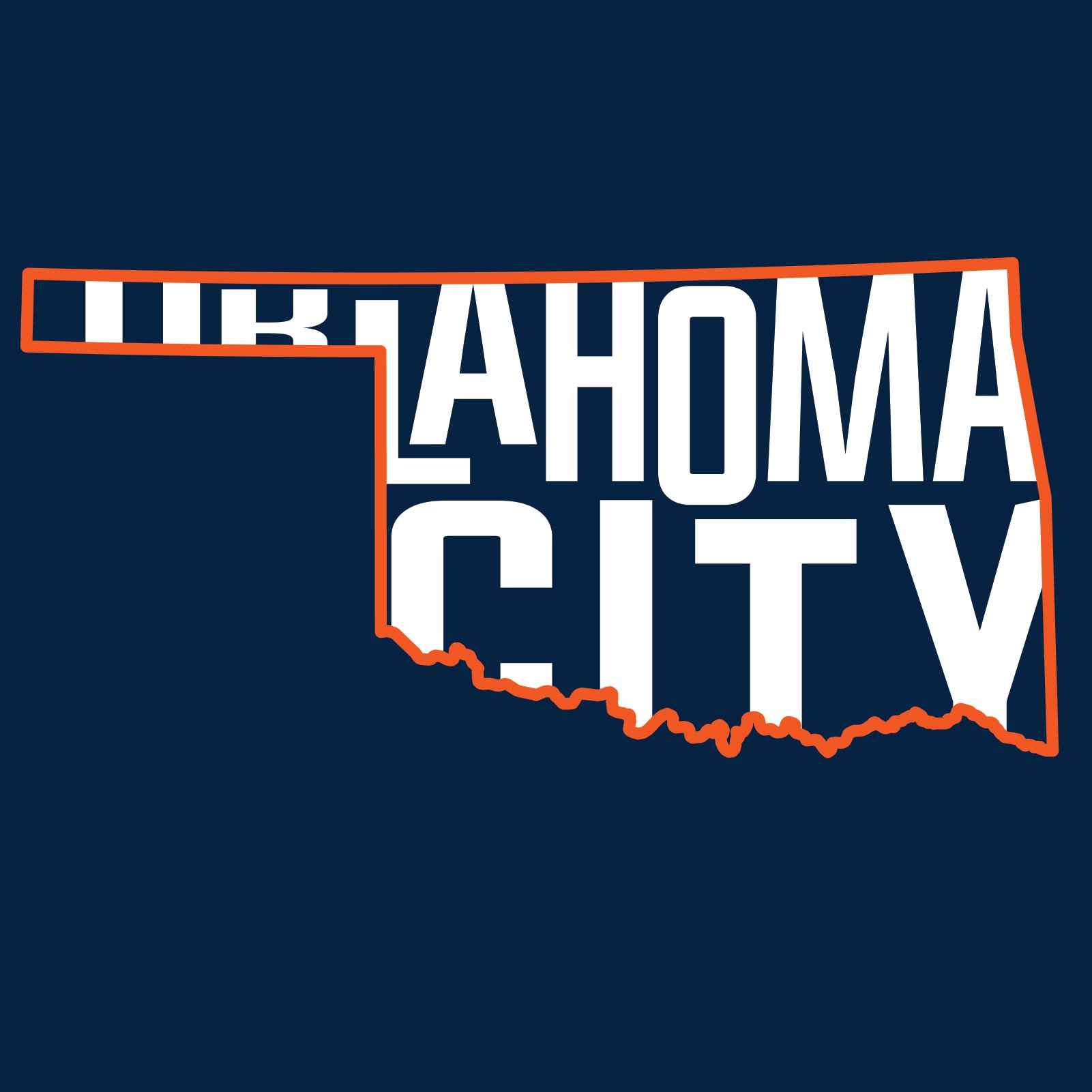 UGP Campus Apparel Oklahoma City Basketball State Outline - Hometown Sports Fan Oklahoma T Shirt - 2X-Large - Navy