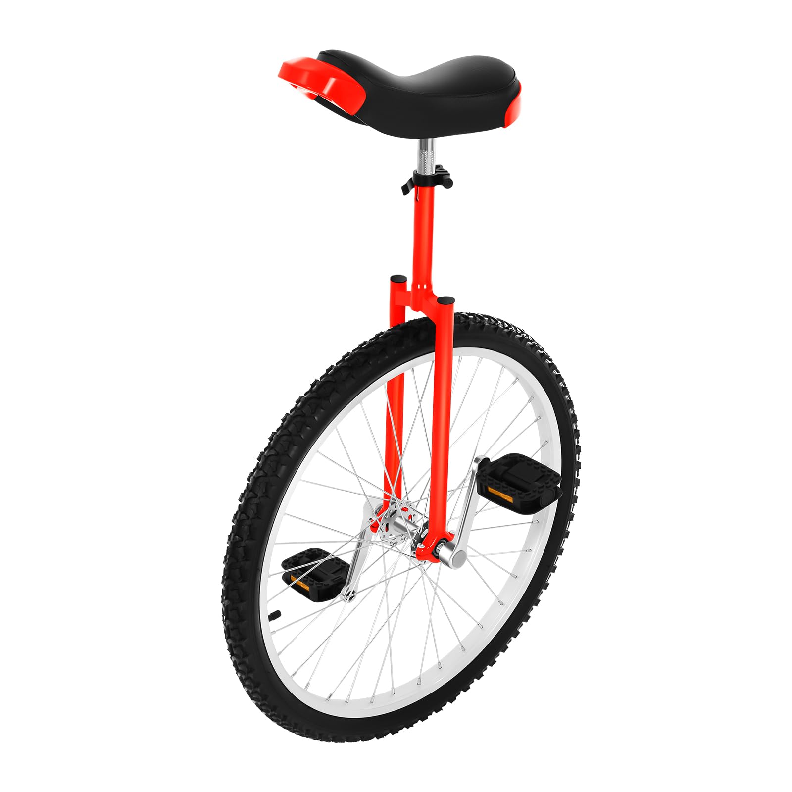 AGULIUM 24 Inch Wheel Unicycle with Alloy Rim, Height Adjustable Outdoor One Wheel Bike, 154 LBS Load Capacity, Unicycles for Adults Outdoor Sports Fitness Exercise Balance Training(Red)