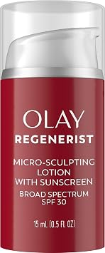 Olay Regenerist Micro-Sculpting Cream Face Moisturizer with Sunscreen, SPF 30, Trial Size 0.5 oz