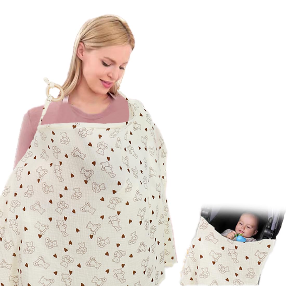 Mousseline Tissu d'allaitement en coton pour bébé Respirant et léger