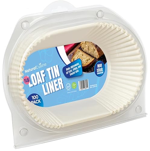 1lb Loaf Tin Liners – Pack of 100 – Non-Stick Siliconised Greaseproof Paper for Baking Bread & Cakes – Air Fryer Liner - 21x12x6.5cm – Halal & Kosher Certified – Oven, Microwave, Air Fryer Safe,
