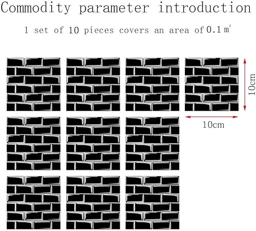 Miniatura 10 de Peel and Stick Tile Stickers Peel and Stick Tile StickersMosaic Wall Tile Stickers,Kitchen Bathroom Tile Wall Art Decals Home Decoration (Color