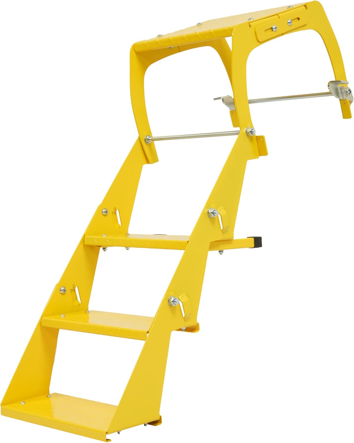 ALMULOO Heavy Duty Big Truck Tire Step fit 10" to 11-1/2" Tread Width Standard Width Three-Step Easy to Install Yellow Powder Coated Steel