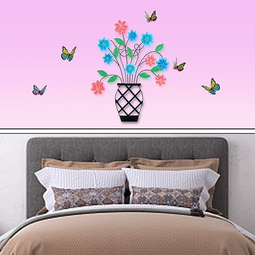 Miniatura 3 de WTXRHW Arte de pared de metal, decoración de pared de metal con flores, 23 x 19 pulgadas, esculturas de pared de cocina personalizadas para baño,