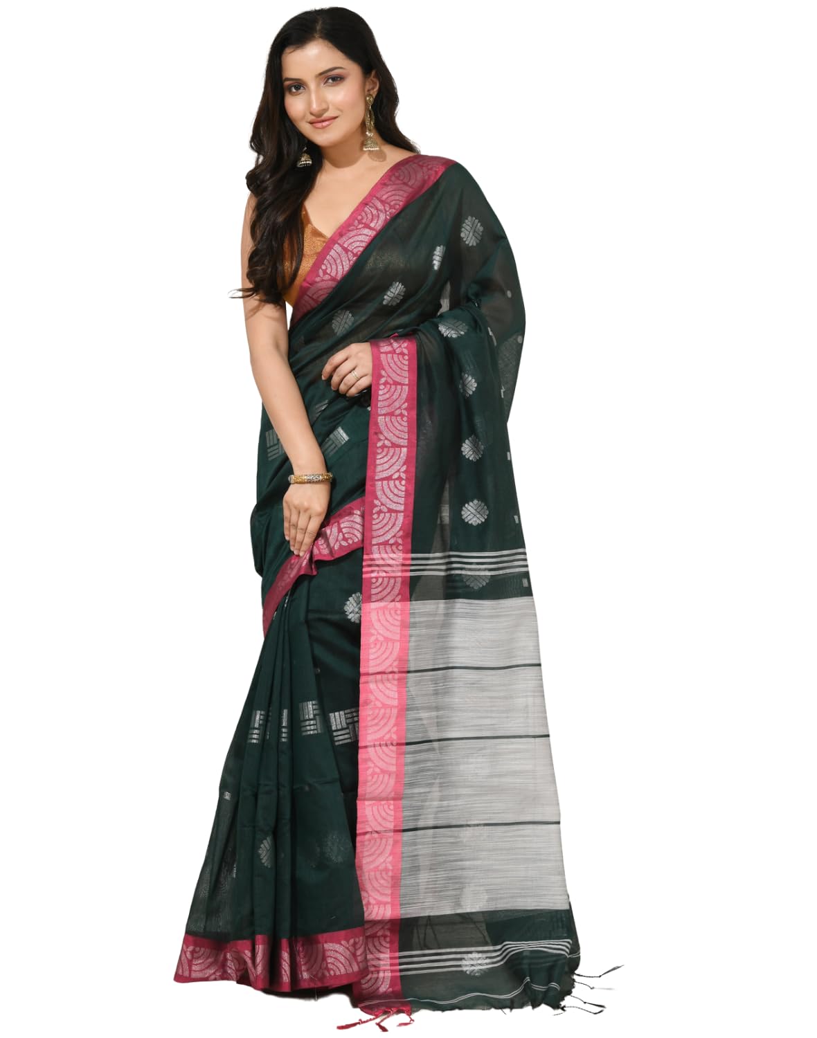 women`s cotton silk saree with copper zari woven mayurpankhi design soft kanjivaram cotton silk saree with blouse piece | sari for women