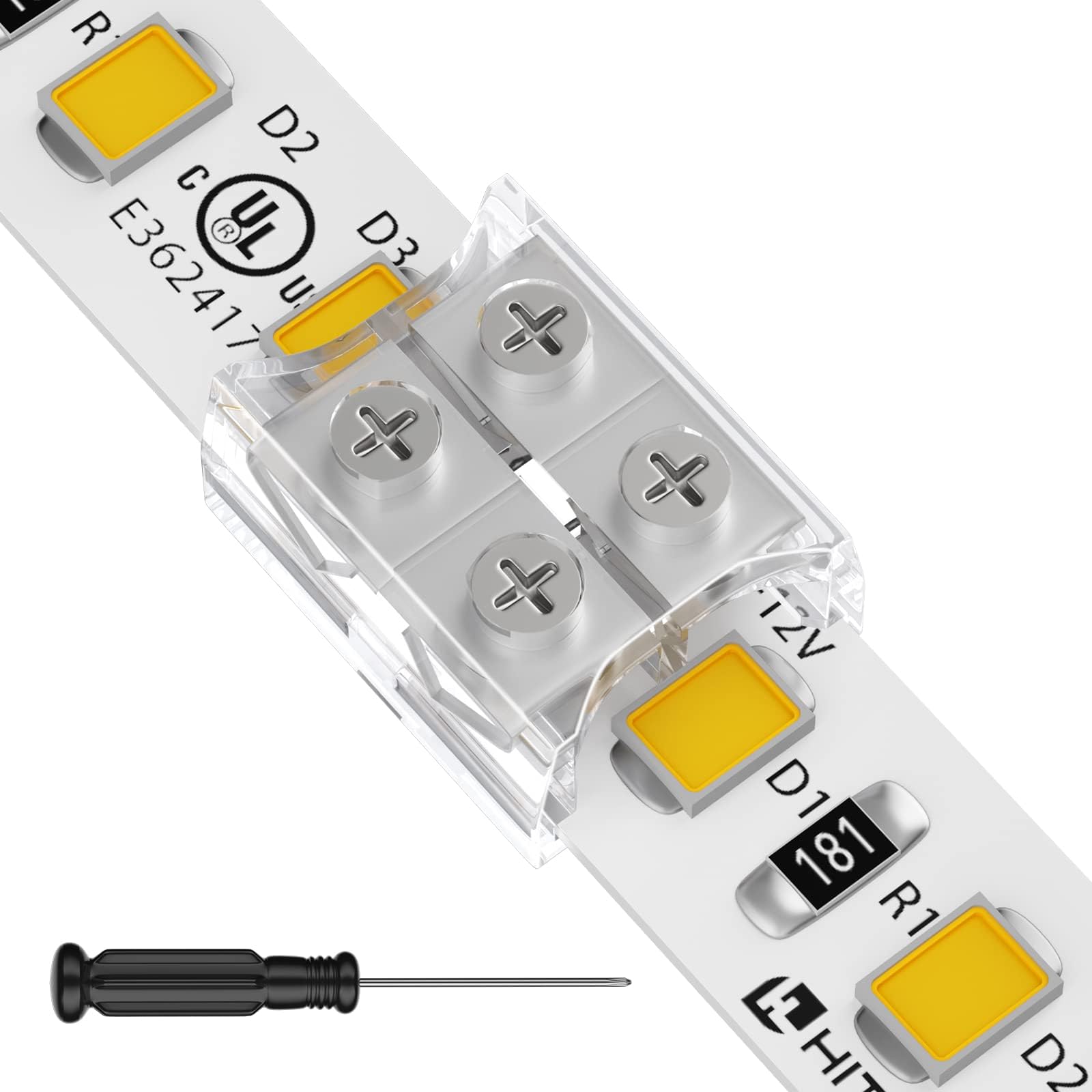 10 Pcs Strip to Strip Unwired Gapless Solderless Snap Down 2 Pin Single ...