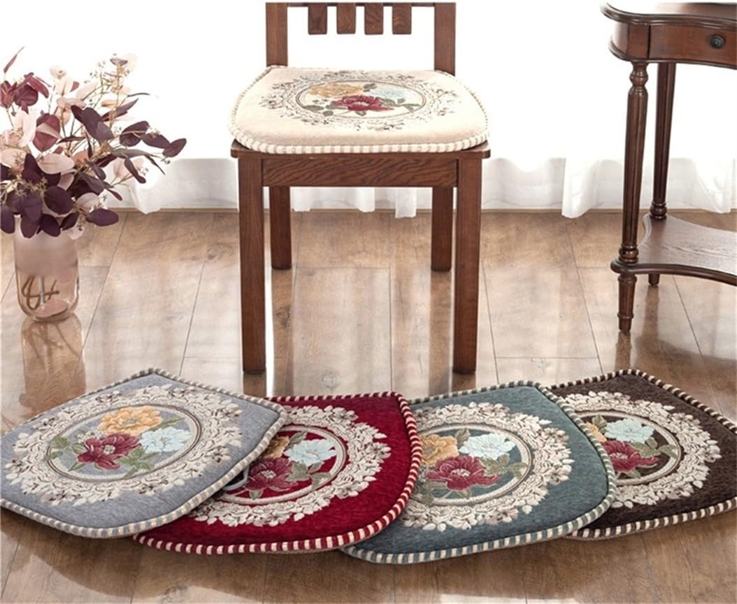 Set 1/2/4/6/8 Stuhlkissen mit Bändern - Rutschfestes Esszimmer für Küchenstühle Mit Reißverschluss Bequem & Pflegeleicht Ideal für Esszimmer Deko