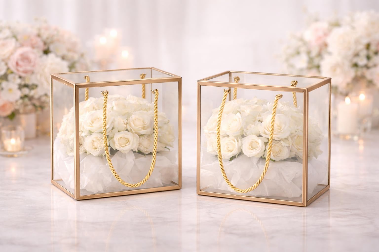SATYAM KRAFT 6 Pcs Transparent Gift Goodie Boxes Packaging Hamper Boxes for Wedding Return Gifts, Valentine Gifting for Him/Her & Festive, Birthday Celebration, Baby Shower (Golden, 20 x 20 cm)-image-36