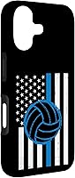 Vista 3 de US Flag Blue Line Volleyball Vintage Patriotic Police Cop Case for iPhone 17