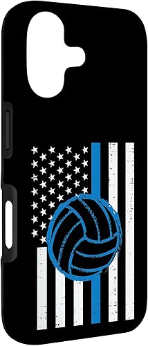 Miniatura 3 de US Flag Blue Line Volleyball Vintage Patriotic Police Cop Case for iPhone 17