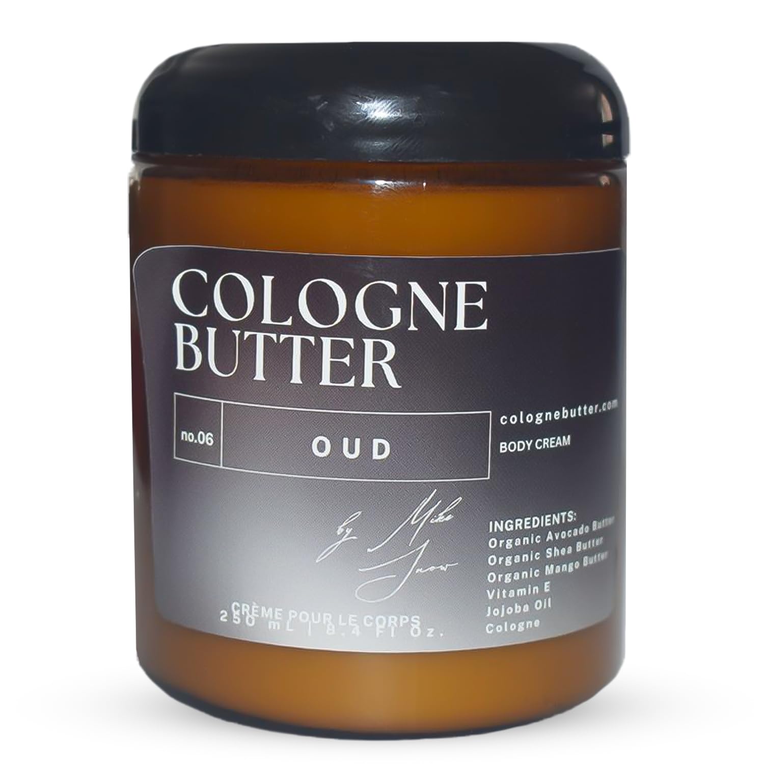 8.4 Fl. oz Cologne Body Butter - BALANCE | Scented Organic Cologne for Men & Women | Hydrating & Lasting Fragrance with Coffee, Rum, Patchouli, Vetiver & Sandalwood | Amber Glass Jar