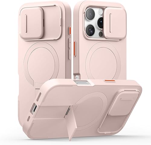 Miniatura 48 de SURITCH Funda para iPhone 14 Pro Max con cubierta magnética para cámara deslizante y soporte ajustable, compatible con MagSafe, funda protectora