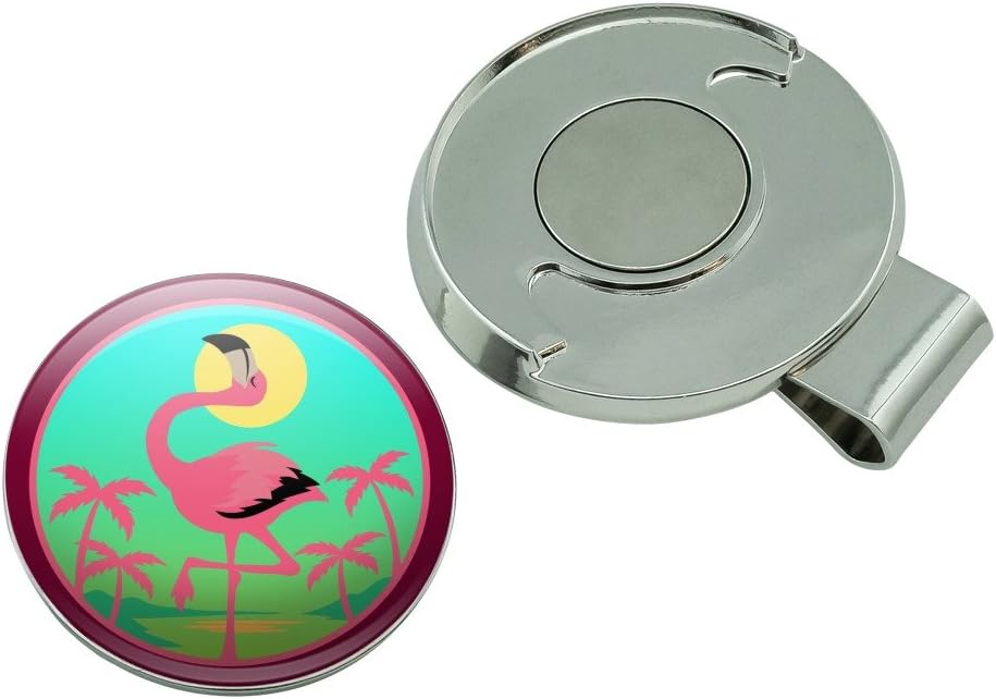 review GRAPHICS & MORE Flamingo Palm Trees Tropical Vacation Golf Hat Clip with Magnetic Ball Marker