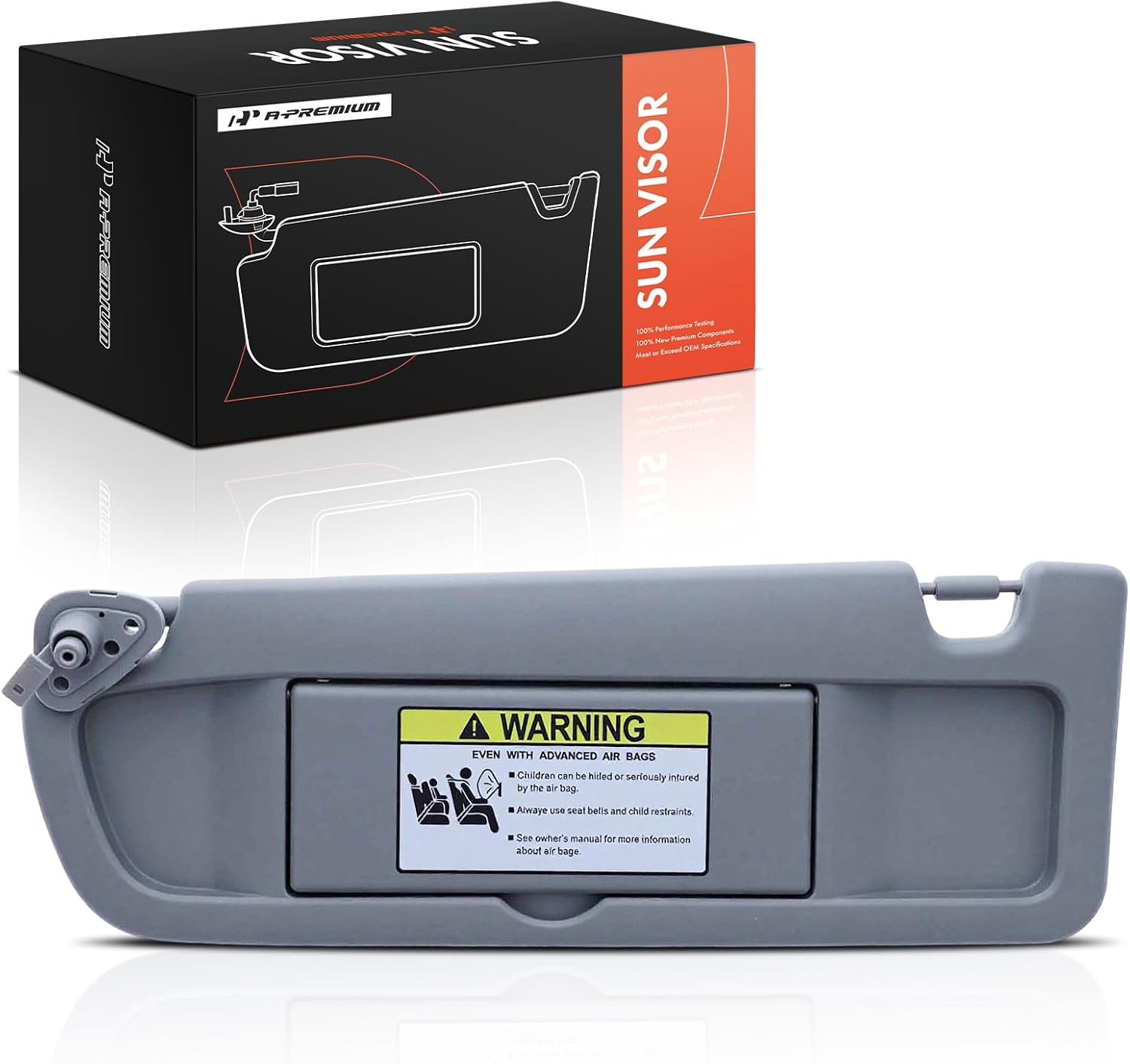 A-Premium Driver Left Side Sun Visor Compatible with Honda Civic 2006 2007 2008 2009 2010 2011 - with Vanity Mirror, Without Vanity Light, Light Gray Color - Replaces 83280SNAA01ZC, 83230-SNA-A01ZC