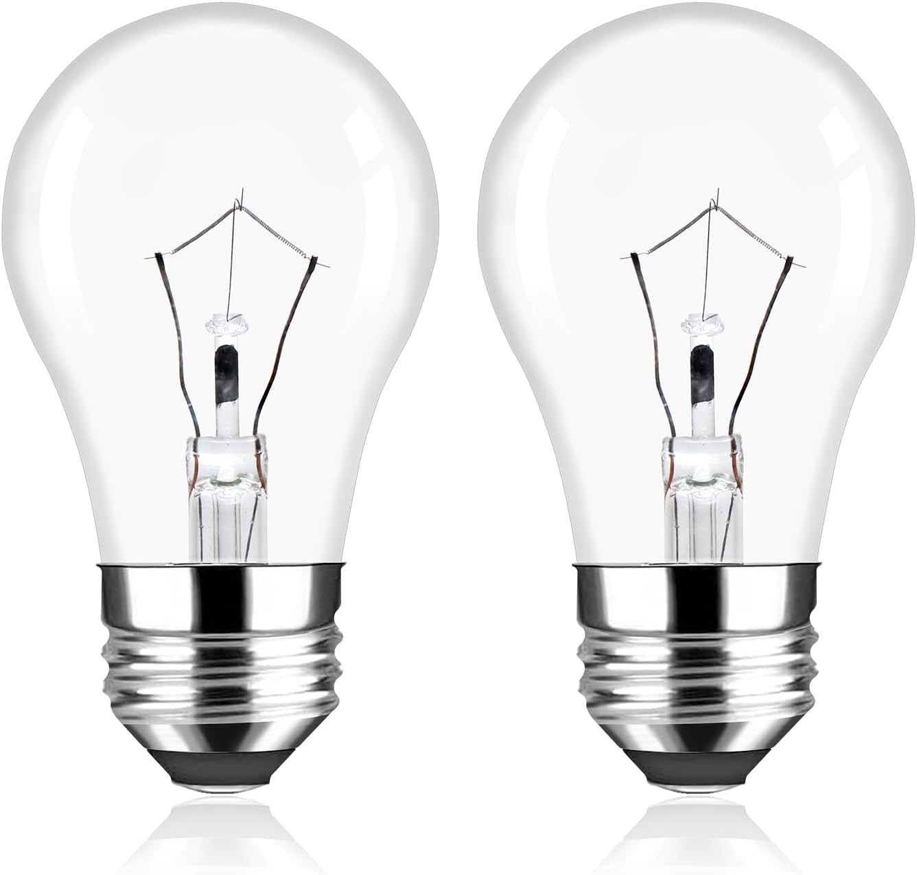 Brtstiun Dimmable Microwave Light Bulbs 2 Pack 40 Watts Oven Light Bulb Replacement A15 High Heat E26 for Stove Hood, Refrigerator, Microwave, Warm White Refrigerator Light Bulb 2700K