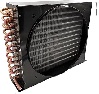 Freezer Refrigerator Condenser With Fan Copper Tube Condenser Air-cooled Aluminum Fin Square Radiator Evaporator(3 4HP thin 5.4 1pcs)