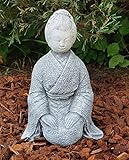 geisha figur stein  Steinfigur Geisha mit schönem Kimono handbemalt japanische Deko Zen-Garten Terassen Wohnzimmer Gartenfiguren frostfest