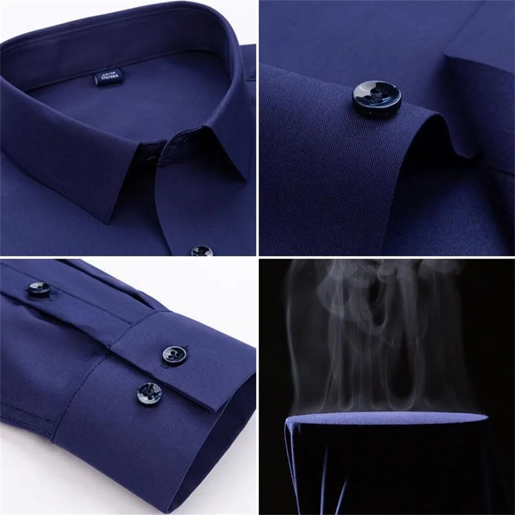 Camisas de vestir para hombre, ajustadas, para negocios, negocios, camisa de manga larga, camisa de oficina, 108, L