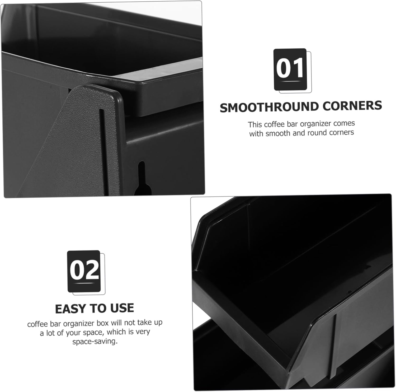 Coffee Station Organizer Straws Holder Multi-Functional Plastic Condiment Storage Rack for Coffee Shops and Bars Includes Sugar Bag Holder Countertop Accessory