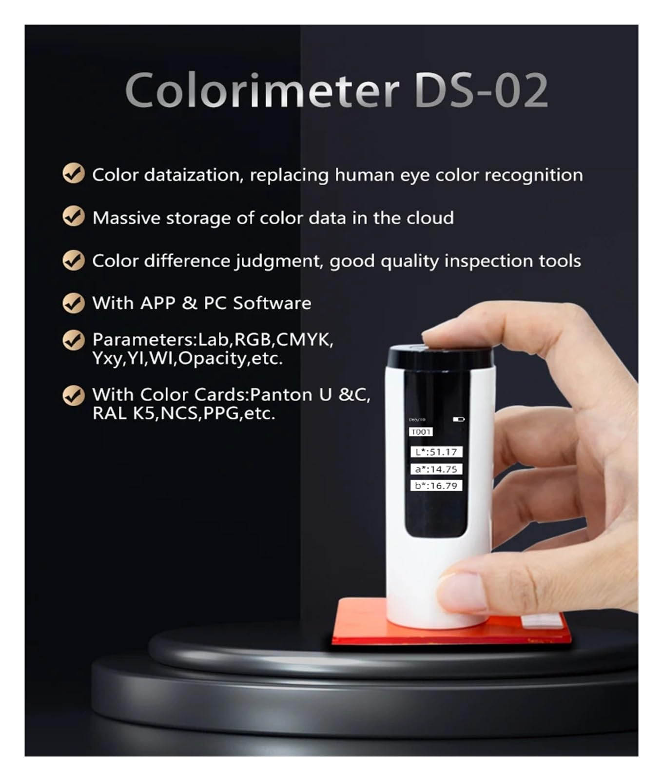 Colorimètre Portable, Structure D/8, calibre 8mm, colorimètres universels for diverses Industries, stockage Massif de données Haute précision, haute sensibilité