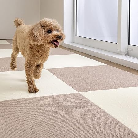 Amazon ペットマット 大判 枚 45x45cm 4mm 滑り防止 タイルカーペット 撥水 犬用 ジョイントマット タイルマット 日本製 アイボリー Ae ベッドマット 通販