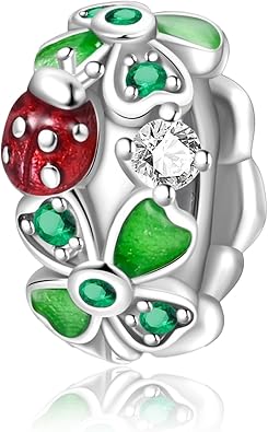 S925 Sterling Silver Stopper Bead/Clip Spacer Charm for Pandora Bracelets | Anti-Slip Cubic Zirconia Clip Lock Stopper Bead Charm for Bracelets and Necklace,Jewelry Making DIY Gift for Women Daily Wear