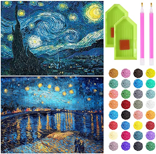 liziciti Kits de pintura de diamante para adultos, pinturas famosas de Van Gogh Full Drill 5D Diamon