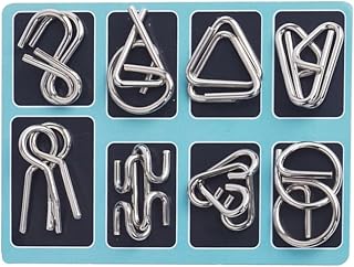 8pcs Brain Puzzle Buckle Ring Set, Metal Disentanglement for Adults