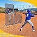OKAYES L Screen Baseball 7’x7’ Heavy Duty Pitching Screen Softball Protector for Batting Cage Backyard Adults Training