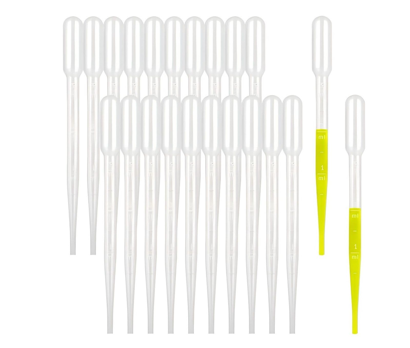 moveland 50 PCS 3 ml Plastic Transfer Pipettes Clear Graduated Scale