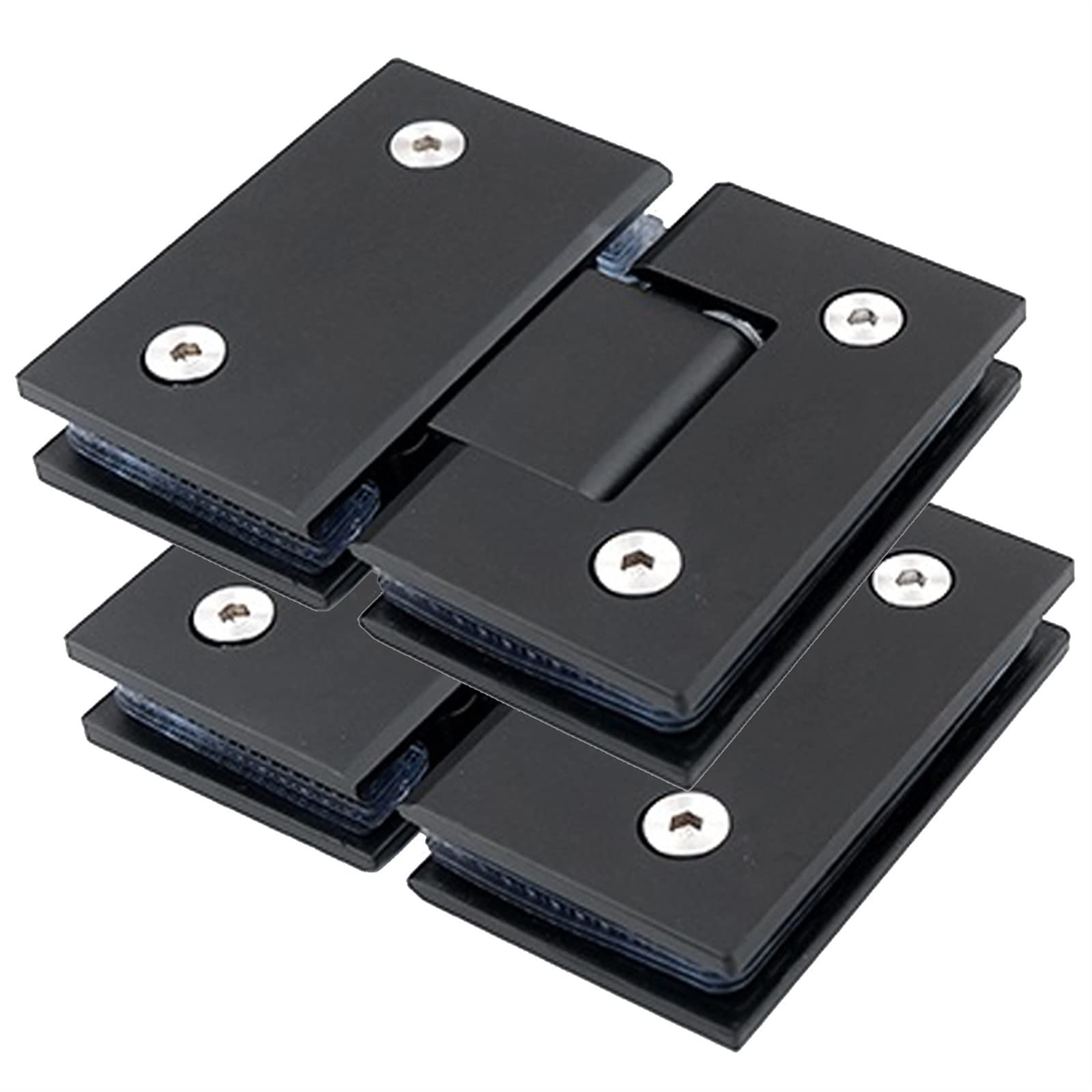 Myxjx One Color Hinges, 2Pcs 304 Stainless Steel, 180° Two-Way Bathroom Glass Clamps, 8-12Mm Frameless Door Shower Hinges