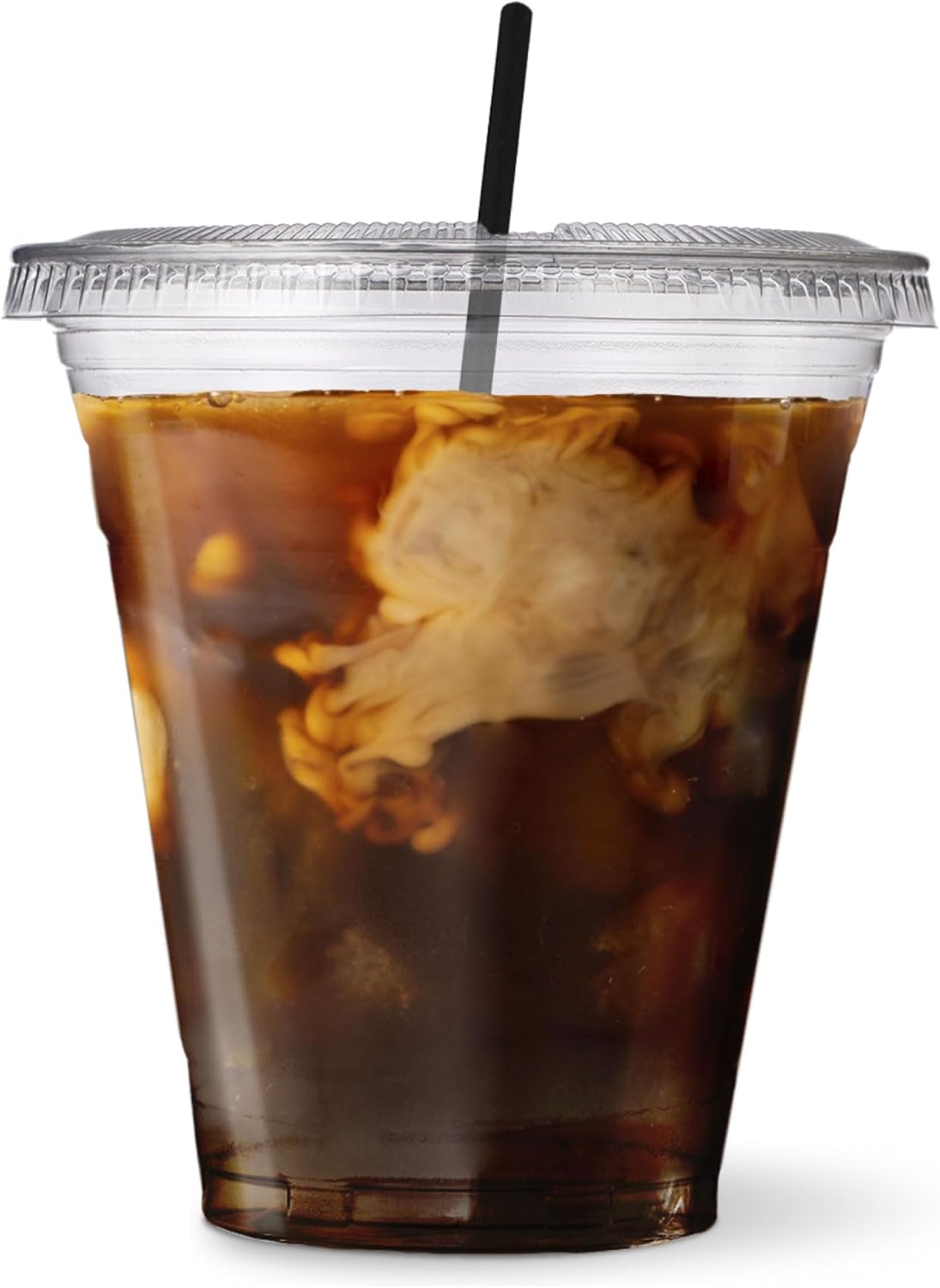 [1000 Count] HAKOWARE by Harvest Pack Crystal Clear Plastic Disposable Flat Lids, For Standard Sized 12/16/20 oz Cups for Wedding & Party Iced Coffee & Cold Beverage, Clear PET Plastic Lids