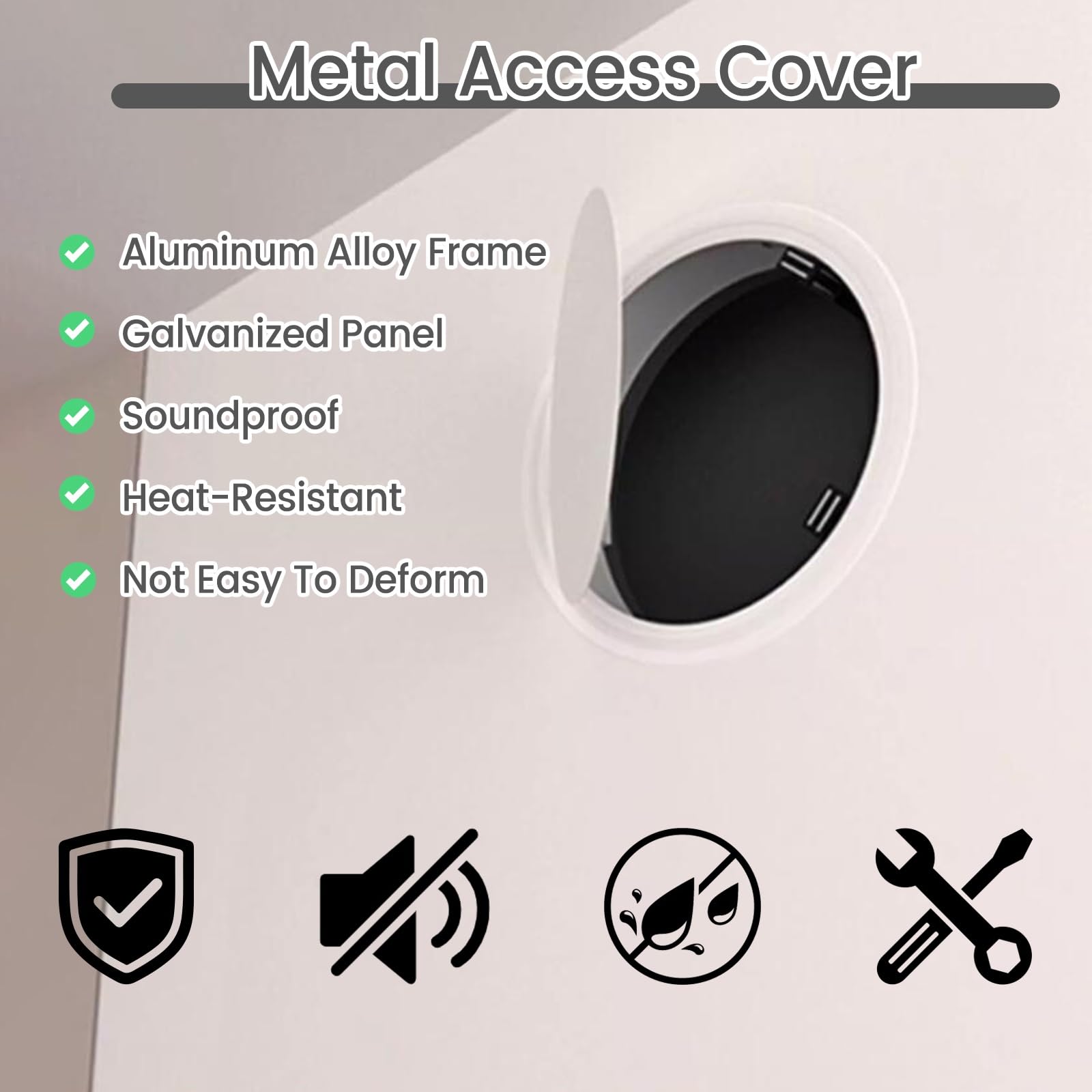 Copertura per portello di ispezione con apertura a scatto, con piastra zincata per una facile manutenzione, copertura per fori da parete per accesso e riparazione rapidi, ideale per uso domestico e