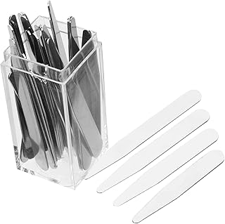 CAXUSD Camisas masculinas para homens colarinho masculino camisa colarinho inserções colarinho camisa colarinho camisa suporte camisa cinto colarinho adesivos acessórios terno masculino aço inoxidável nervuras roupas formais masculinas caixa 36 peças