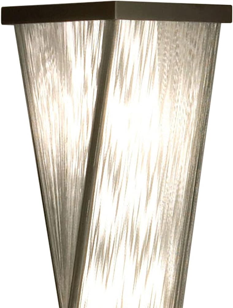 NOVA of California Torque Accent Floor Lamp 54" Tall Base, Espresso Wood Finish, Silver Strings, Dimmer Switch, Mid-Century Lighting for Living Rooms