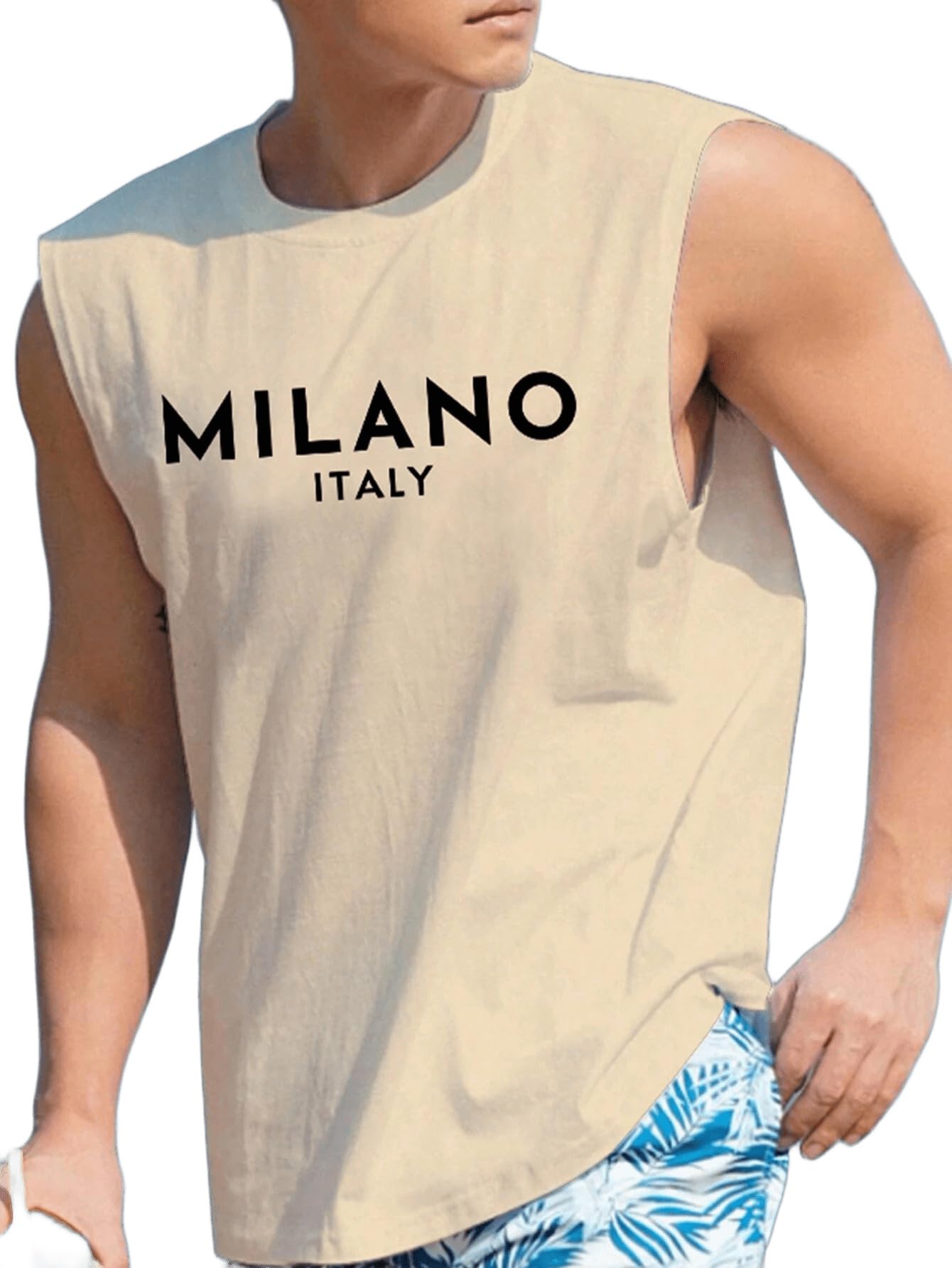 sxv style Men's Sleeveless Tank Top with Milano Italy Text Printed-picture-47