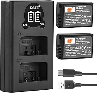 DSTE 2PCS EN-EL25 EN-EL25a Rechargerable Battery (2-Pack) and Smart LED Dual USB Charger Compatible with Nikon Z50, ZFC Digital Camera